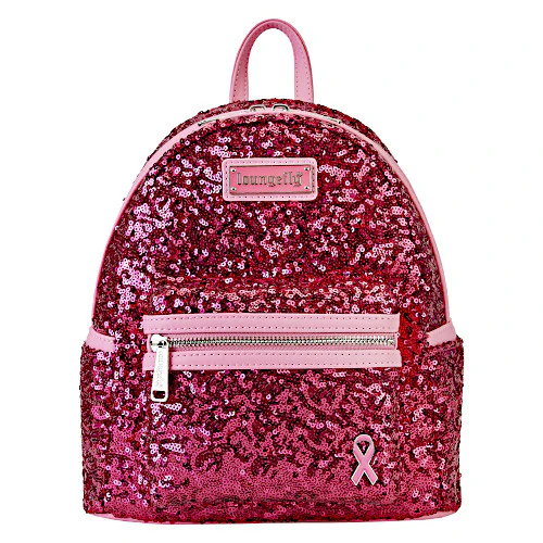 EXCLUSIVE DROP: Loungefly Breast Cancer Research Foundation Pink Ribbon Sequin Mini Backpack - 10/4/23