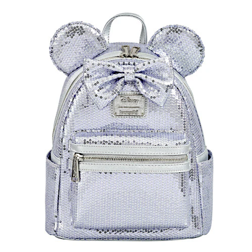 EXCLUSIVE DROP (US): Loungefly Minnie Mouse Purple/Silver/Platinum Sequin Mini Backpack - 10/1/25